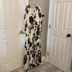 Printed tiered maxi dress